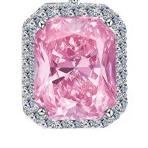 925 silver pendant with Pink high-grade moissanite
